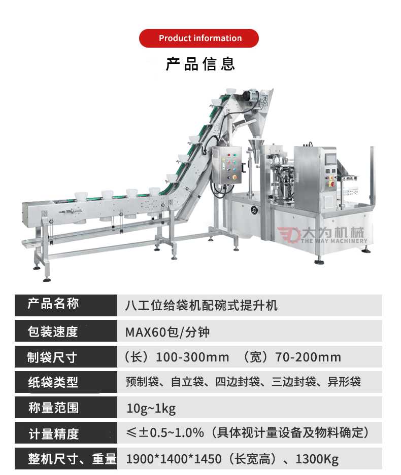 八工位給袋機配碗試提升機(圖3)